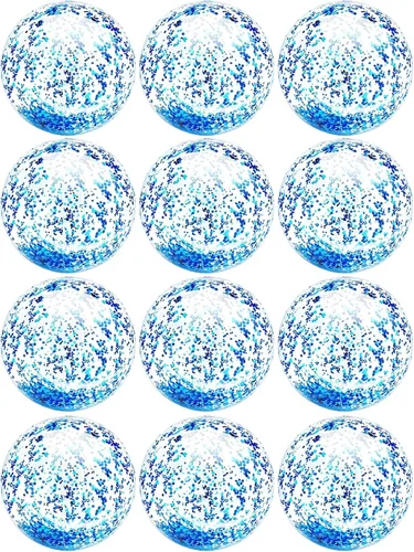 Paquete de 12 bolas de playa inflables con purpurina a granel, pelota de playa de 16 pulgadas, juguetes para juegos de adultos y niños, decoración