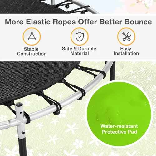 Miniatura 2 de GYMAX Trampolín de 55 pulgadas para niños, trampolín aprobado por ASTM con red de seguridad completa y cremallera lateral doble, mini trampolín