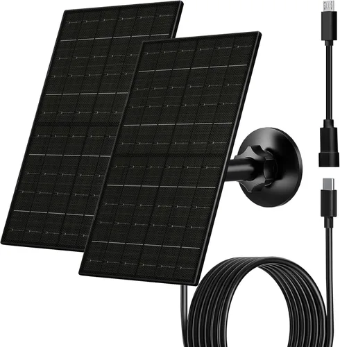 Miniatura 14 de FUTUREZEN Panel solar de 6 W para cámara de seguridad al aire libre, cargador solar USB/USB-C de 5 V compatible con cámaras de batería recargable