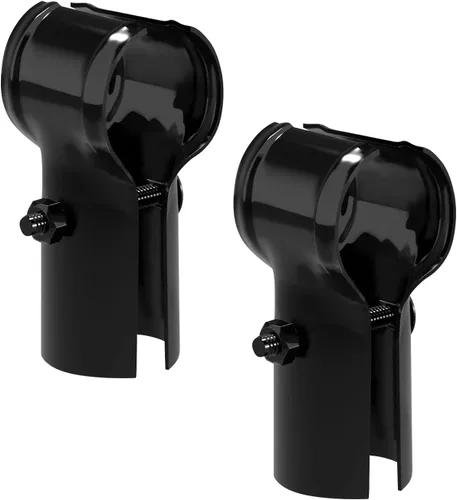 Miniatura 8 de VIVIDA Abrazaderas de riel de extremo de 1-3/8 pulgadas, accesorios de valla de enlace de cadena negra, conectores T de tubo de panel de 1-3/8