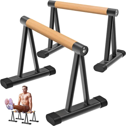 Miniatura 8 de Dolibest Push Up Bar, 12'' High Parallettes Bars with 8 Rubber Feet & Foam Handle, Dip Bars with Stable Triangle Base for Calisthenics, Handstand