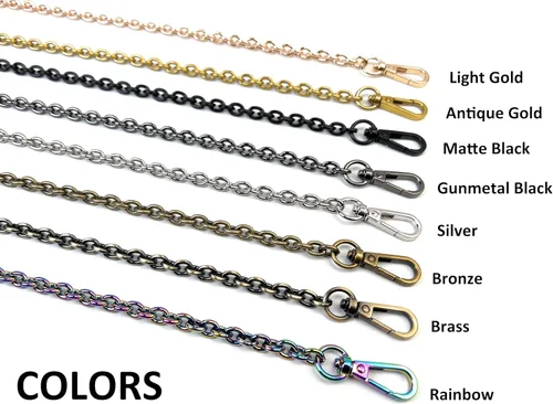 Miniatura 2 de Correas de metal para monedero, reemplazo de cadena para bolso cruzado de hombro, axila, cadena de rastro, Dorado antiguo
