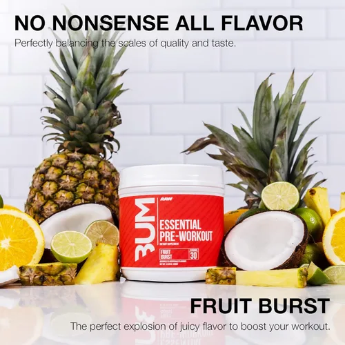 Miniatura 4 de RAW Essential - Polvo preentrenamiento (estallido de frutas) - Suplemento deportivo de Chris Bumstead para hombres y mujeres - Polvo energético