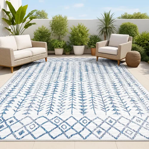 Miniatura 18 de JONATHAN Y Alfombra bohemia geométrica para interiores y exteriores, 2 x 8 pulgadas, beige/marrón, Tokay para patio trasero, patio, porche, fácil