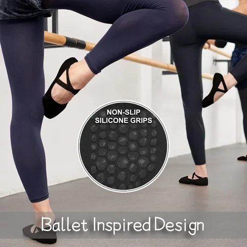 Miniatura 4 de Diu Life Paquete de 3 Calcetines de Pilates Yoga con Agarres para Mujeres, Antideslizantes, Entrenamiento, Pure Barre, Ballet, Danza, Calcetines