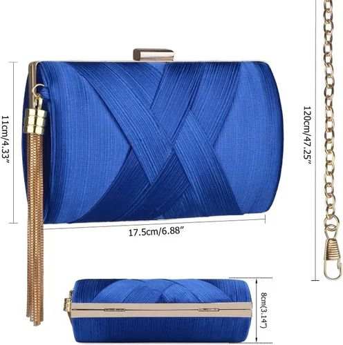 Miniatura 36 de Elegante bolso de noche con borlas para mujer, bolso de mano para novia, boda, graduación, noche, fiesta