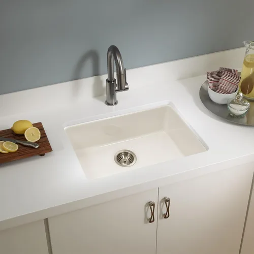 Miniatura 7 de Houzer Platus Fireclay Series Farmhouse - Fregadero de cocina de 24 pulgadas con un solo tazón, duradero, resistente a las astillas y a las grietas