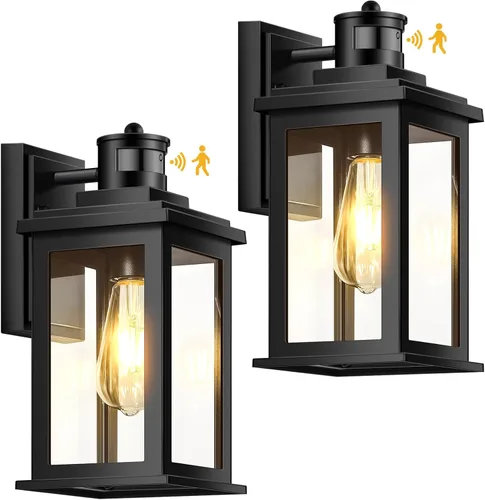 Miniatura 13 de VIANIS Luz negra grande con sensor de movimiento para exteriores de 15 pulgadas, aplique de iluminación exterior, iluminación exterior del atardecer