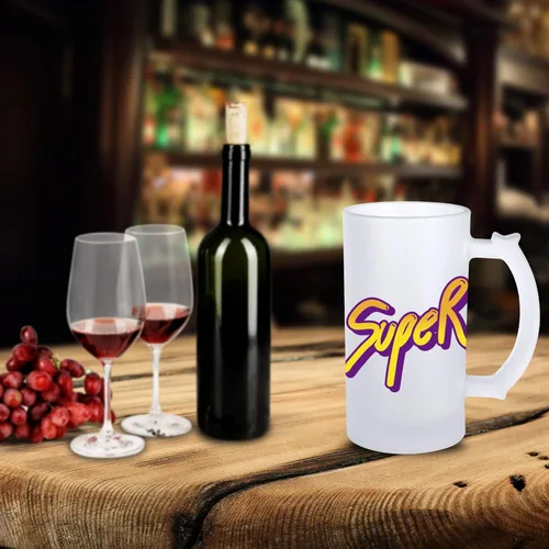 Miniatura 6 de 2 tazas de cerveza de vidrio esmerilado de 16 onzas