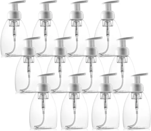 Bekith Paquete de 12 botellas dispensadoras de jabón espumoso, dispensador de jabón de manos espumoso de 8 onzas, dispensador de espuma de jabón