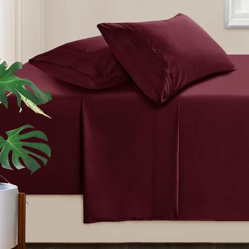 Miniatura 15 de Manyshofu Sábanas de bolsillo extra profundo tamaño King – Sábanas y fundas de almohada de lujo de 1800 hilos – Juego de cama de microfibra