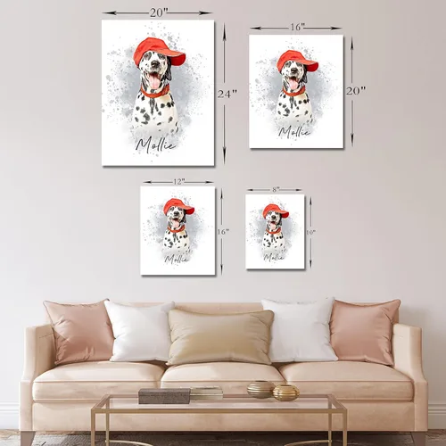Miniatura 4 de Artsadd Impresión conmemorativa personalizada de retrato de mascotas, regalos artísticos hechos en Estados Unidos, lienzo de memoria personalizado