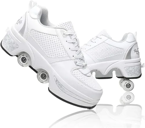 Miniatura 13 de Zapatos de patinaje de deformación para hombre y mujer, patines cuádruples, zapatos retráctiles para adultos/niños, zapatos de polea invisible