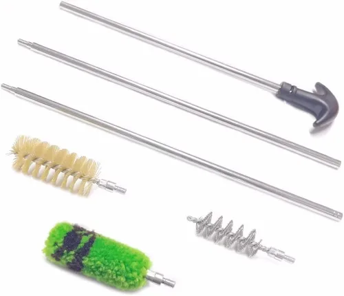Kit de limpieza de shoutgun 12GA de nailon, acero inoxidable, algodón, cepillo para fregona, suministros para limpieza de escopeta de calibre 12