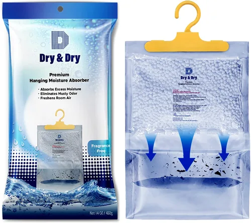 Miniatura 10 de Dry & Dry Paquete de 4 absorbentes de humedad prémium para el hogar, sótano y dormitorio, deshumidificadores pequeños