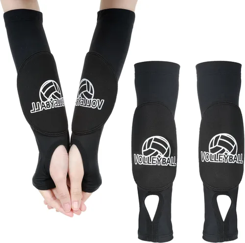 Tucnoeu Almohadillas para brazos de voleibol con almohadillas protectoras y orificios para el pulgar, protector de muñeca