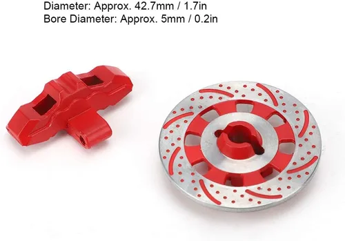 Miniatura 7 de Disco de freno RC, rotor de disco de freno de rueda, cubo de unidad de disco anti freno apto para Unlimited Desert Racer UDR 1/7 RC Car (rojo) Udr