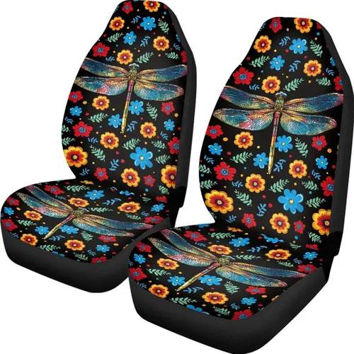 Miniatura 28 de UNICEU Juego de 2 fundas de cojín para asiento de automóvil, diseño de calavera gótica negra, lavable, accesorios interiores antideslizantes