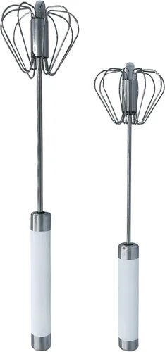 Miniatura 5 de Batidor de acero inoxidable, batidor manual fácil de usar y batidor de émbolo, para hacer espuma, espuma y crema batida, batidor de huevos Rojo