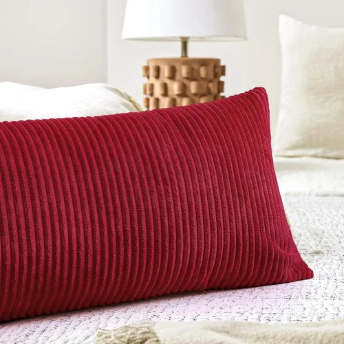 Miniatura 273 de Artscope Fundas de Almohada de Pana a Rayas Acogedoras Súper Suaves Decorativas Cuadradas Fundas de Cojín para Sofá Sillón Dormitorio Decoración