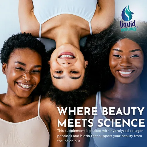 Miniatura 8 de Colágeno líquido y biotina, 2 onzas líquidas, péptidos de colágeno ultra resistentes para mujeres, biotina probada por terceros para el crecimiento
