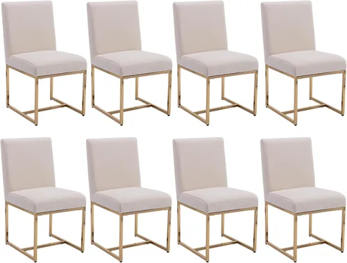 Miniatura 24 de Shunzhi Juego de 2 sillas de comedor modernas tapizadas de cuero PU, sillas de comedor de mediados de siglo, sillas laterales sin brazos, cómodas