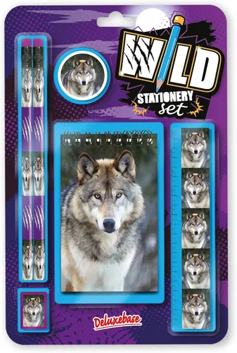Miniatura 18 de Deluxebase Wild Stationery Set - Tigre blanco de animales de papelería con 2 lápices, borrador, sacapuntas, regla y lindo cuaderno. Suministros
