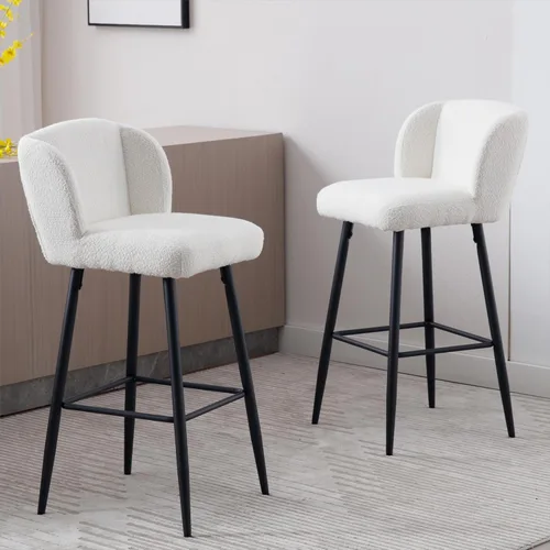 Miniatura 8 de RIVOVA Taburetes de bar de 26 pulgadas de altura de mostrador con respaldo, juego de 2 taburetes de bar modernos para encimera de cocina, taburetes
