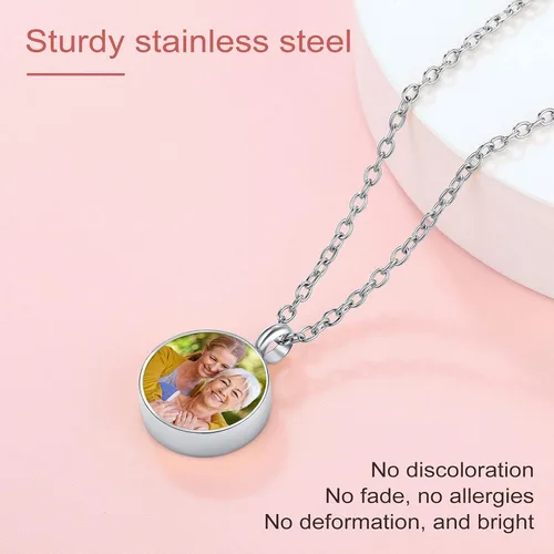 Miniatura 130 de FindChic Collares personalizados con urna para cenizas, barra vertical, gato, luna, reloj de arena, garra de perro, acero inoxidable, chapado en oro