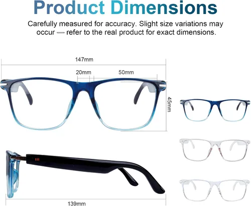 Miniatura 5 de GenXenon Lentes inteligentes Bluetooth para hombres y mujeres, bloqueo de luz azul y fotocromáticos con altavoz, lentes de sol manos libres/música