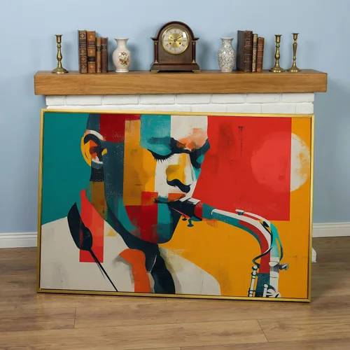 Miniatura 41 de LuxeWood Arte de Pared Musical en Lienzo - Impresiones Temáticas Musicales Medianas y Grandes para Sala de Estar, Oficina, Estudio, Airbnb