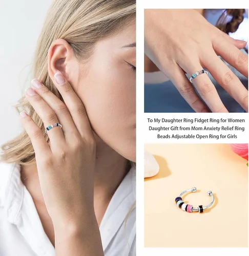 Miniatura 3 de Regalos para hija de mamá, anillo de circón de doble onda, anillos de madre e hija, artículos de moda, regalos de cumpleaños, Navidad, 2025