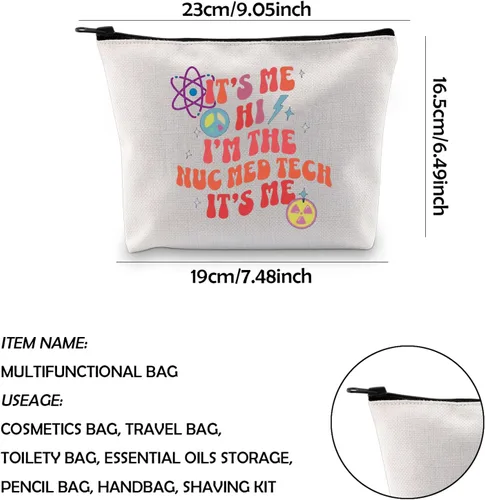 Miniatura 2 de WCGXKO Nuc Med Technologist Gift Xray Tech Gift It's Me Hi I'm the Nuc Med Tech It's Me Zipper Bag Bolsa de maquillaje, Nuc Med Tech, Cremallera