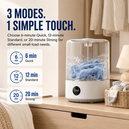 Miniatura 6 de Mini lavadora portátil de 4 litros, lavadora compacta inalámbrica recargable para ropa interior, ropa de bebé, ropa para mascotas, ideal