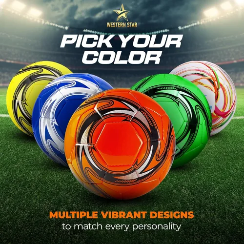 Miniatura 6 de Western Star Balón de fútbol Helix- Tamaño 3 4 5 – Pelotas de fútbol oficiales de grado de partido – Diseño atractivo y duradero