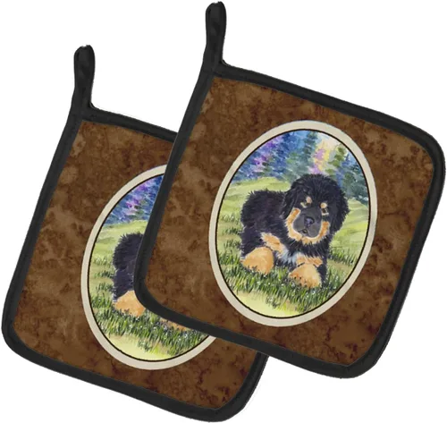 Miniatura 245 de Caroline's Treasures SS8617PTHD - Juego de soportes para ollas de cocina resistentes al calor, almohadillas calientes para horno para cocinar, Husky