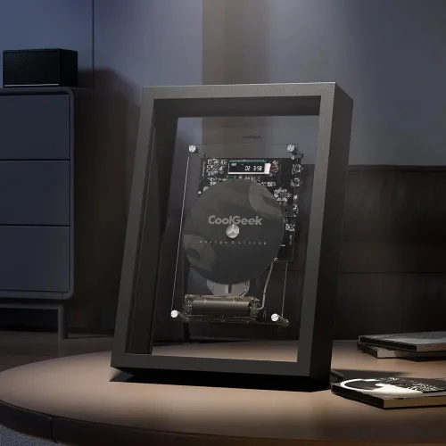 Miniatura 5 de Reproductor de CD vertical M1 para pared y escritorio, decoración de arte industrial transparente, transmisor Bluetooth de alta fidelidad
