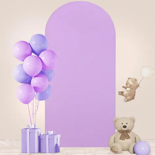 Miniatura 18 de FUHSY Cubierta de Soporte de Arco de 7.2 Pies Color Beige Ajustada Cubierta de Telón de Fondo de Arco de Boda Globo Chiara Paneles de Telón de Fondo
