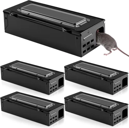 Miniatura 8 de Qualirey - Paquete de 2 trampas para ratones Multi Catch, trampa para ratones con tapa transparente humanizada, trampa para roedores para control
