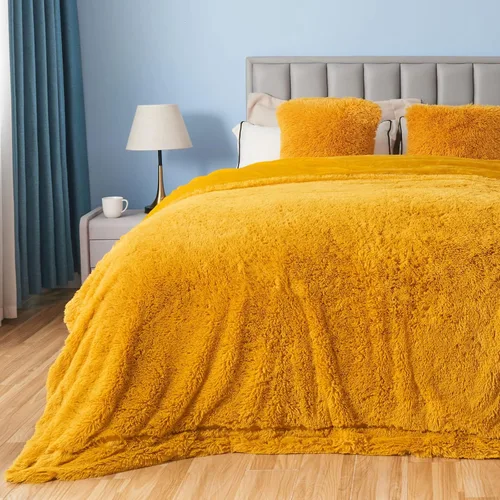 Miniatura 19 de GONAAP Manta de Tiro de Piel Sintética Mullida Tamaño Twin Rosa Claro Súper Suave Acogedora Felpa Mullida Lanuda para Sofá, Sillón o Cama