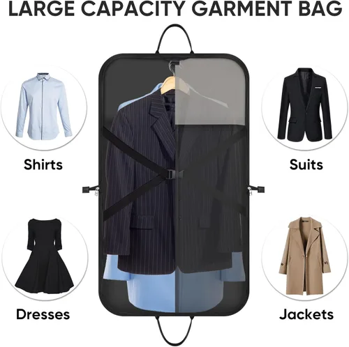 Miniatura 5 de Bolsa de ropa de viaje BALEINE, bolsa de traje de viaje para hombres, bolsa de ropa de 42'' impermeable para llevar, bolsa de ropa de viaje