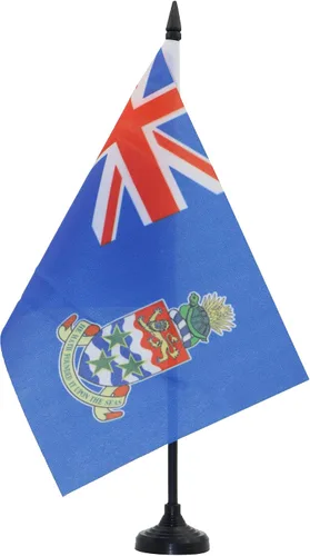 Miniatura 63 de Bandera de mesa de Anguila de 4 x 6 pulgadas, bandera de escritorio británica de Anguila, 5.9 x 3.9 in, palo y base de plástico negro AZ FLAG