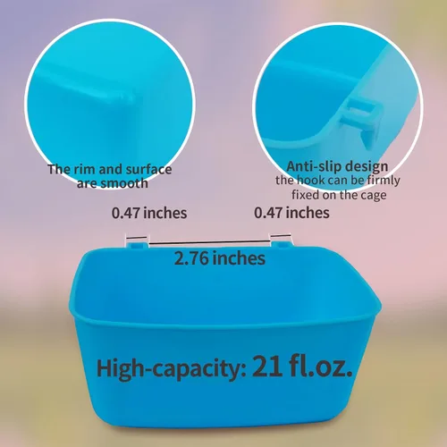 Miniatura 2 de Paquete de 12 Comedero Bebedero para Pollos de 21 oz Tazas de Jaula para Comida y Agua Conejo Cachorro Gato Plato Colgante de Alimentación Tazón