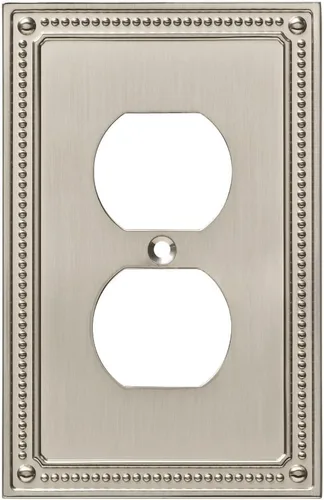 Miniatura 10 de Marco cobertor clásico de pared para interruptor de luz único con diseño de bolitas Franklin Brass, Plateado, W35065-SN-C