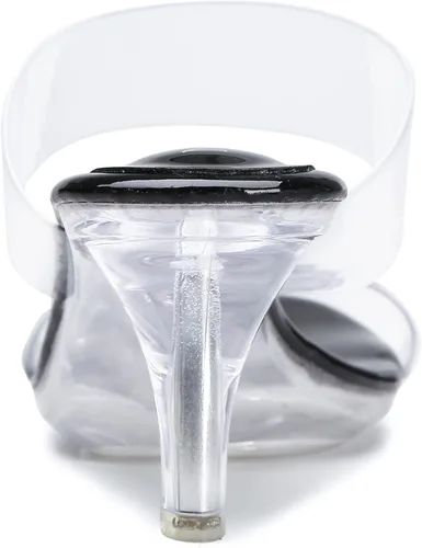 Miniatura 5 de NBUUNBU Tacones transparentes para mujer, tacones negros plateados, con plataforma pequeña, sandalias de tacón alto sexy, sandalias de tacón