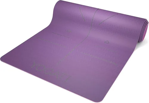 Miniatura 9 de YOGATI® Esterilla de Yoga con Correa con Líneas de Alineación. Esterilla de Entrenamiento en Casa para Mujeres, Hombres y Niños. Esterilla de Yoga