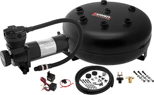 Vixen Air Kit de suspensión para camión, bolsa de coche, paseo aéreo/resorte. Sistema a bordo - Compresor de 200 psi, tanque de 4 galones. para
