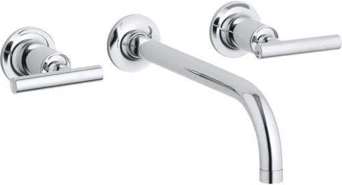 Kohler T14413-4-BGD Purist - Grifo de pared para lavabo Cromo pulido