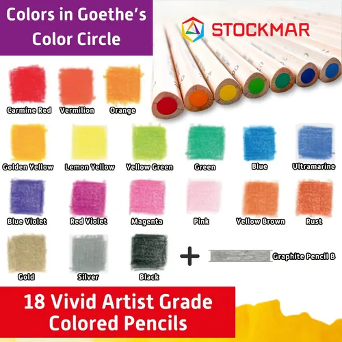 Miniatura 4 de STOCKMAR Lápices de colores triangulares 18 colores + 1 lápiz de grafito