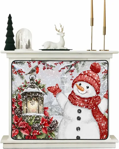 Miniatura 45 de Cubierta magnética azul para chimenea, detiene la pérdida de calor, pantalla de chimenea para interiores, bolas de gnomos de Navidad, árbol de copo